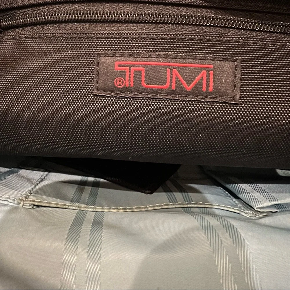 TUMI Black Nylon Leather Trim Briefcase Laptop Bag